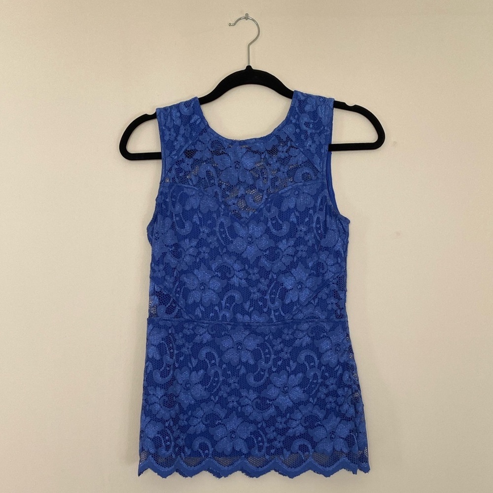 FREDERICK’S OF HOLLYWOOD blue lace tank